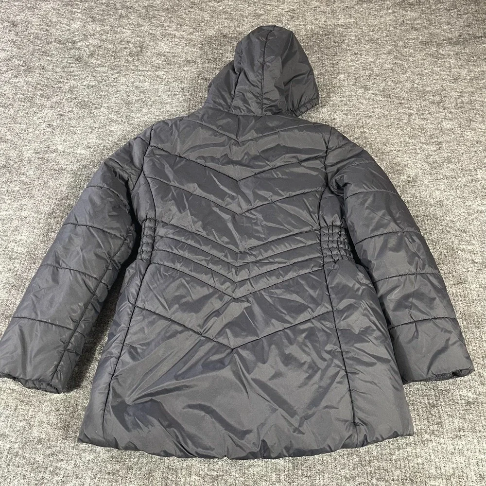Under Armour Jacket Girls Extra Large Black Puffer Fleece‎ Lined Hooded Sparkle